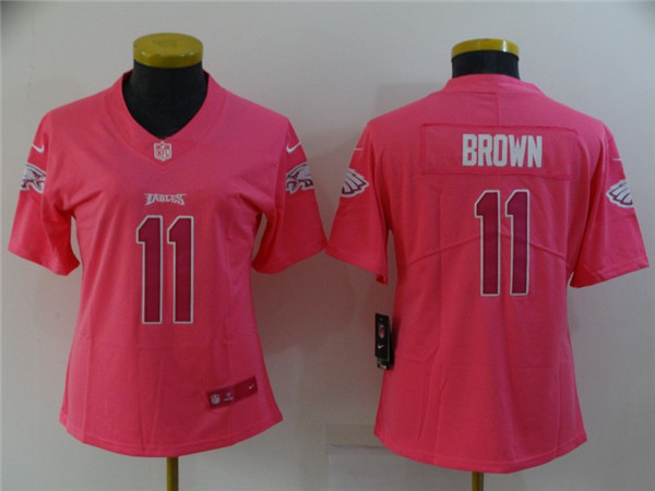 Youth Philadelphia Eagles Active Player Custom Pink Stitched Football Jersey